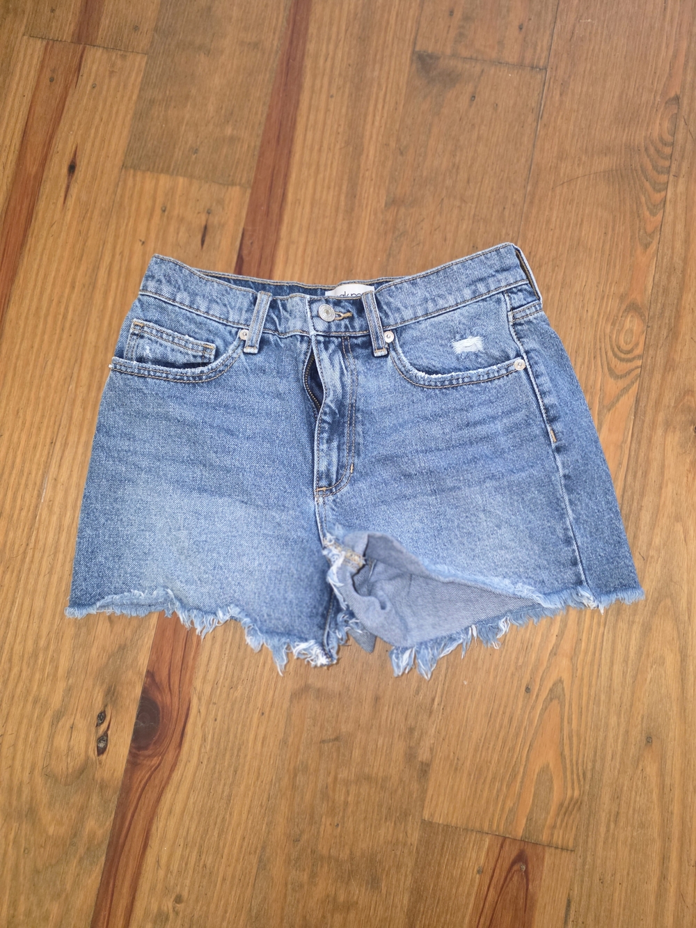 Sneak Peek Light Blue Distressed Denim Cutoff Shorts